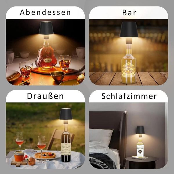 Aufladbare LED-FlaschenLeuchte Kabellos und abnehmbar